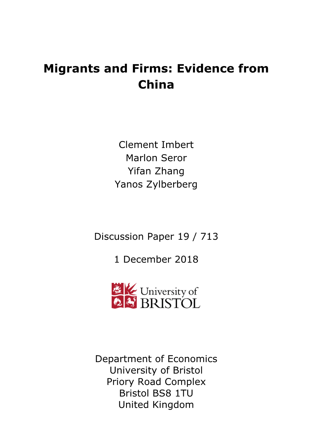 Migrants and Firms: Evidence from China