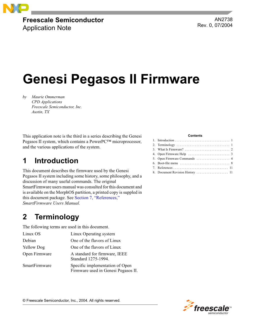 AN2738:Genesi Pegasos II Firmware