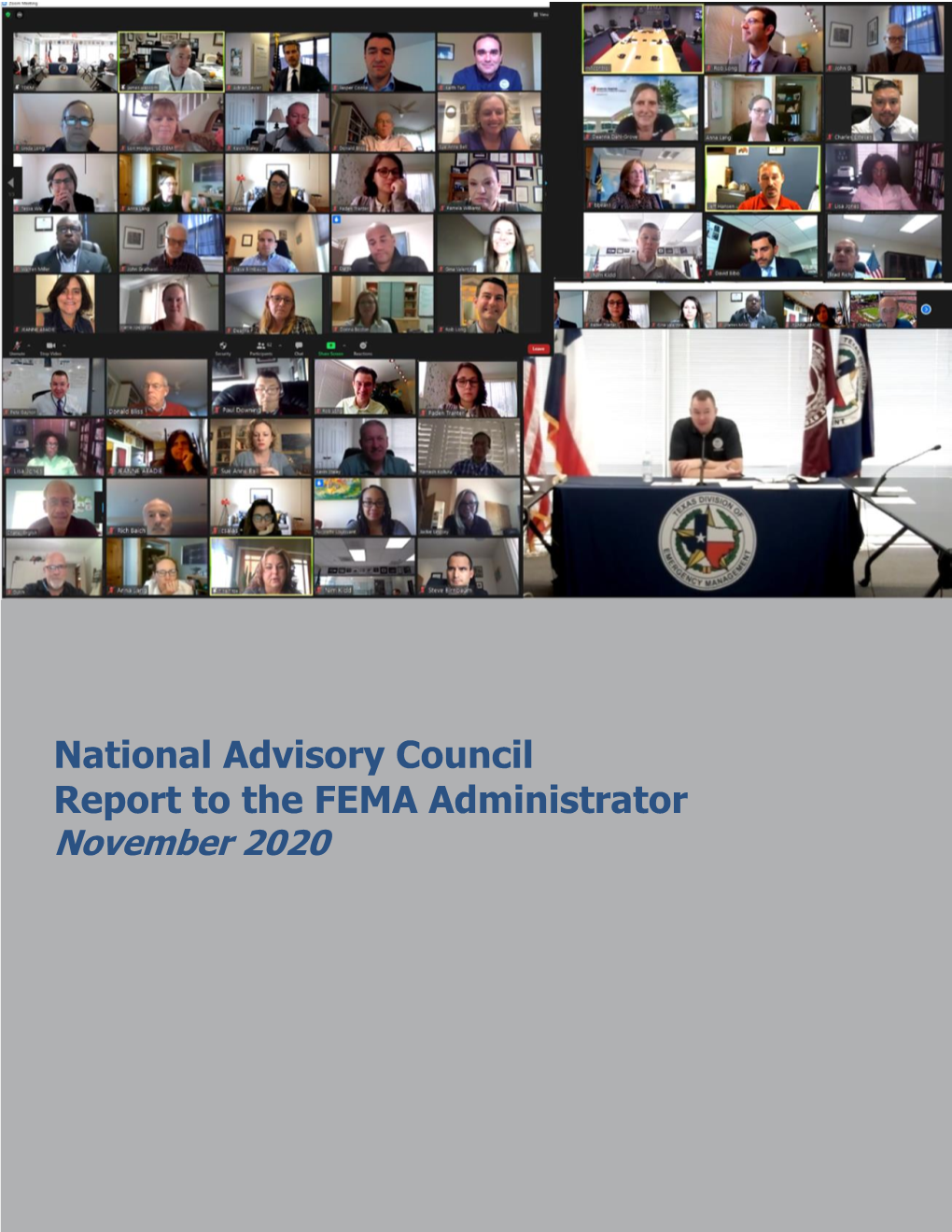 November 2020 FEMA National Advisory Council Report to the Administrator