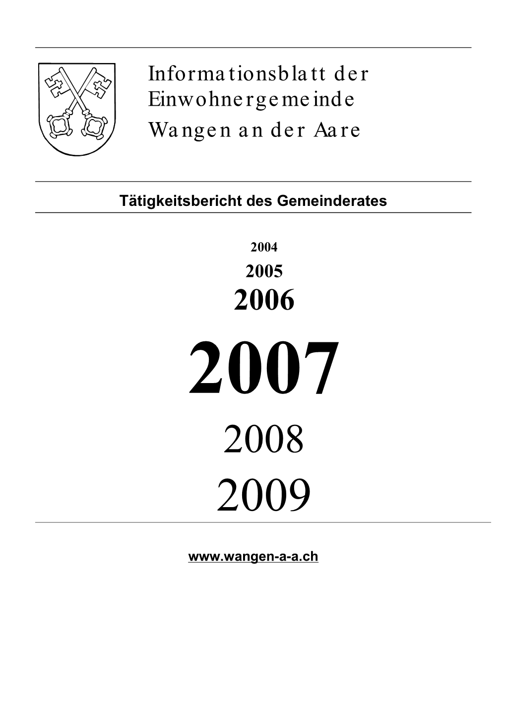 Tätigkeitsbericht 2007