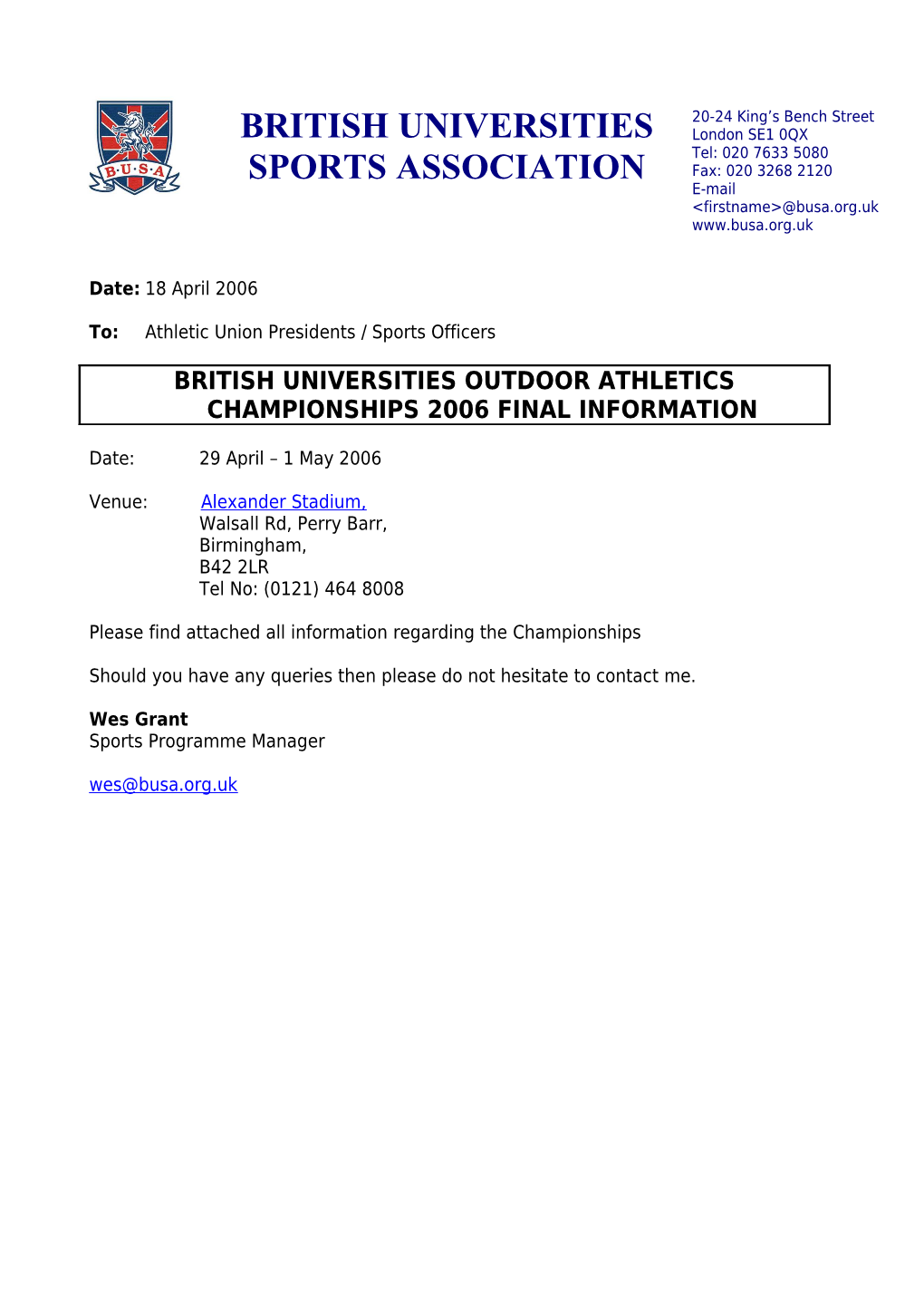 British Universities Sports Association