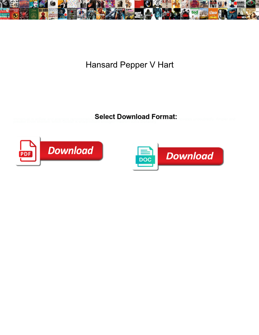 Hansard Pepper V Hart