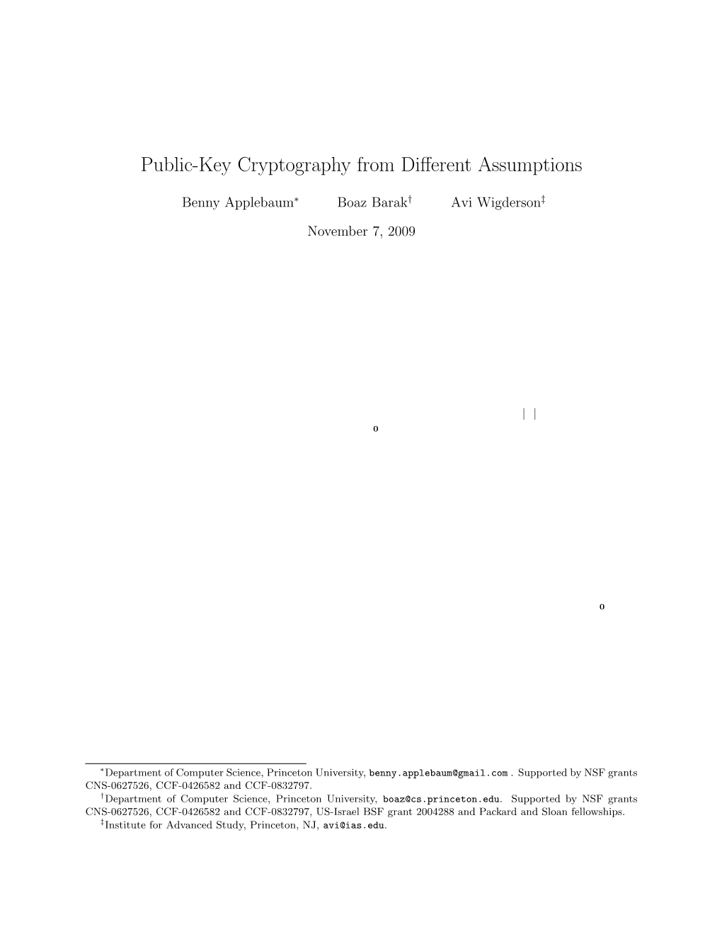 Public-Key Cryptography from Different Assumptions