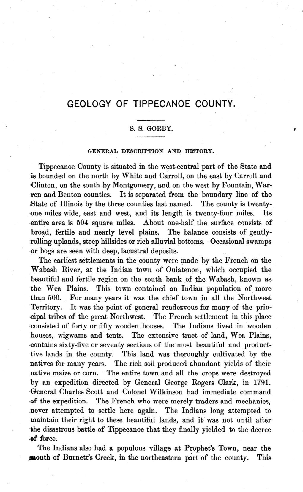 Geology of Tippecanoe County