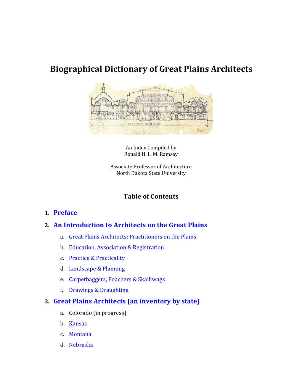 Biographical Dictionary of Great Plains Architects