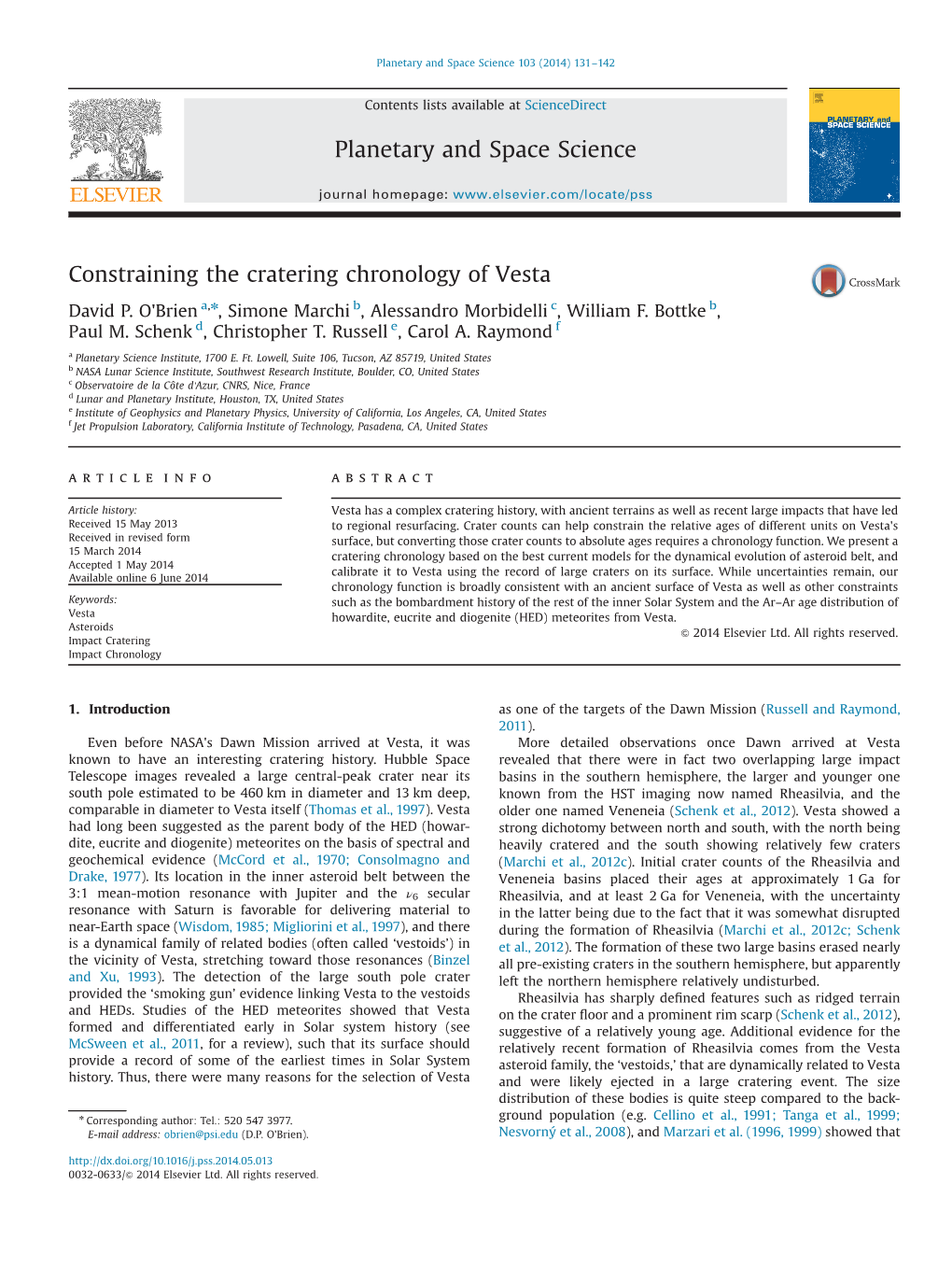 Constraining the Cratering Chronology of Vesta