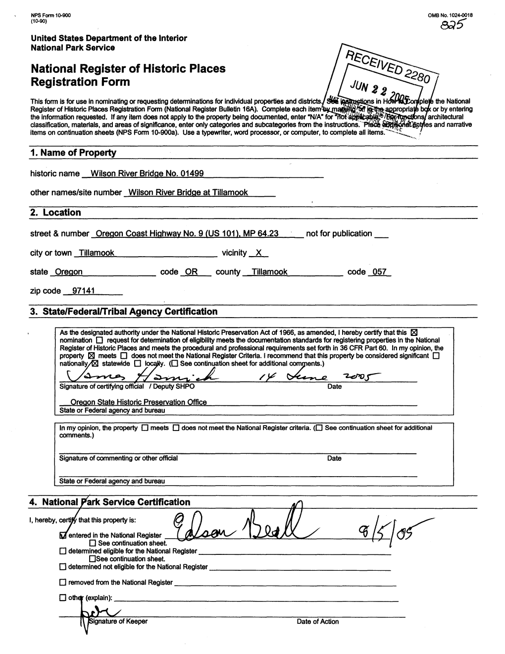 BA? ^ National Register of Historic Places / /^^{^Dpo ^- Registration Form / / JUN ^^Sf^O