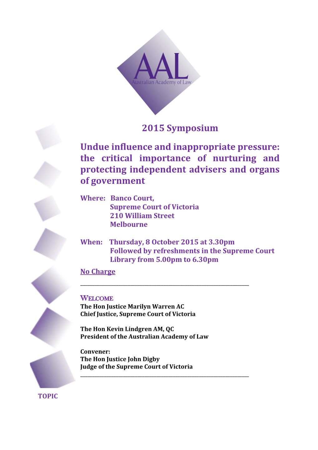 2015 Symposium Undue Influence And