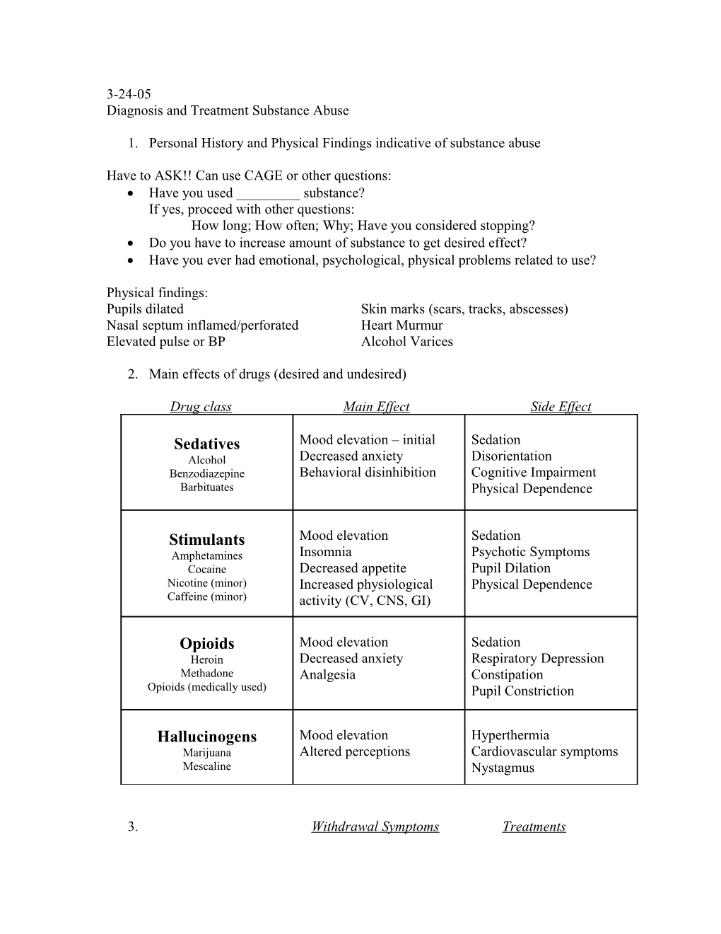 Diagnosis and Treatment Substance Abuse