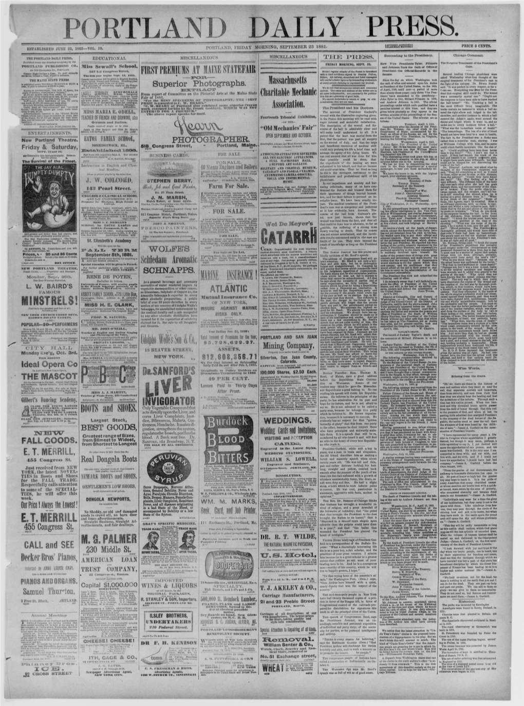 Portland Daily Press: September 23,1881