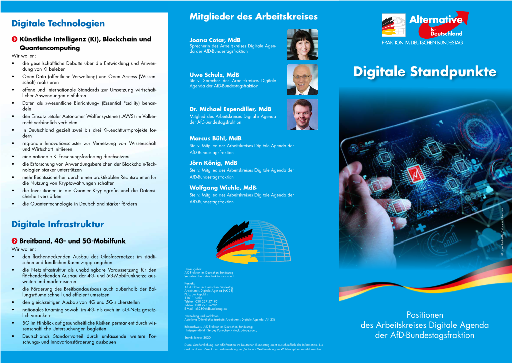 Positionen Des Arbeitskreises Digitale Agenda Der Afd-Bundestagsfraktion