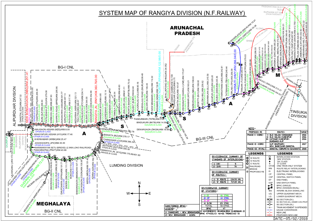 System Map of Rangiya Division (N.F.Railway)