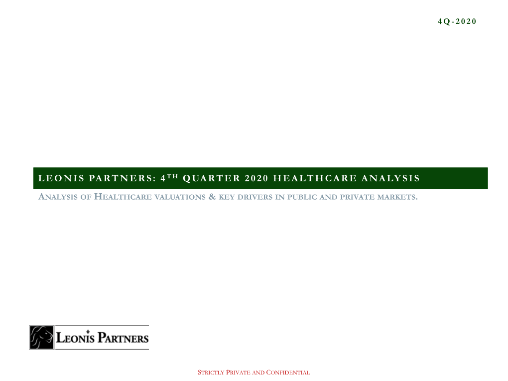 Leonis Healthcare Index 4Q 2020 Index Summary