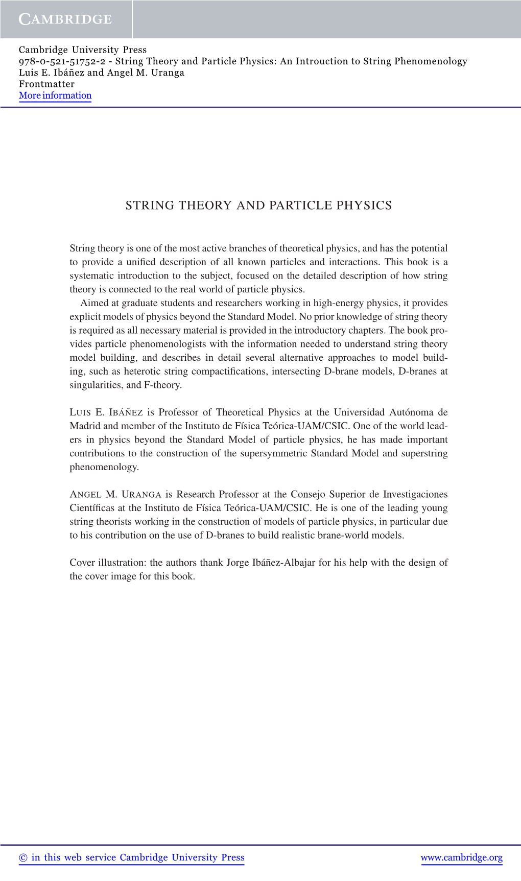 String Theory and Particle Physics: an Introuction to String Phenomenology Luis E