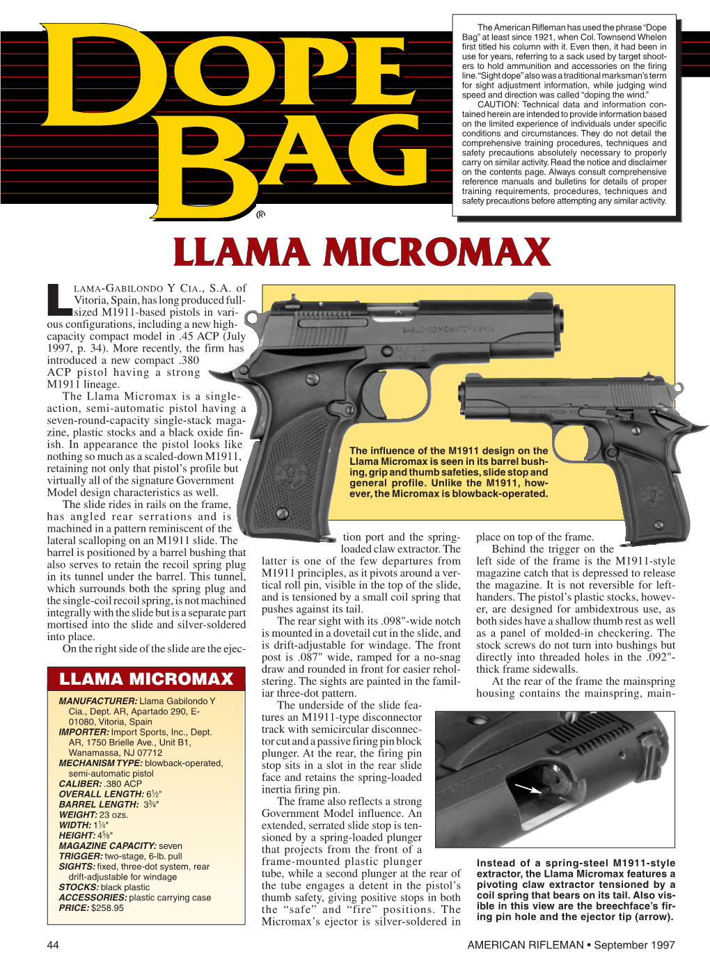 Llama Micromax / Winchester 1895 / IGA Coach Gun / Yardage Pro