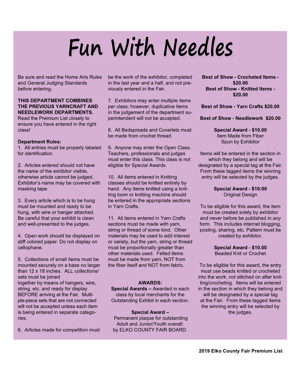 Fun with Needles