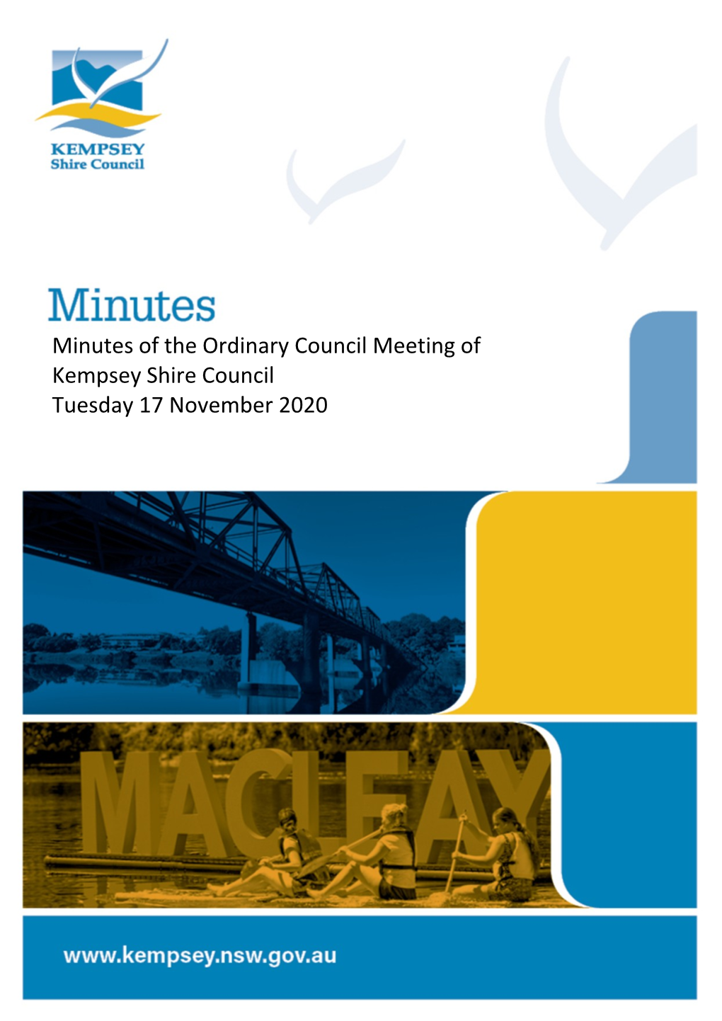 Minutes of the Ordinary Council Meeting of Kempsey Shire Council Tuesday 17 November 2020