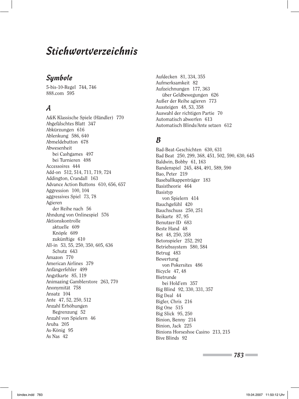 Stichwortverzeichnis Stichwortverzeichnis