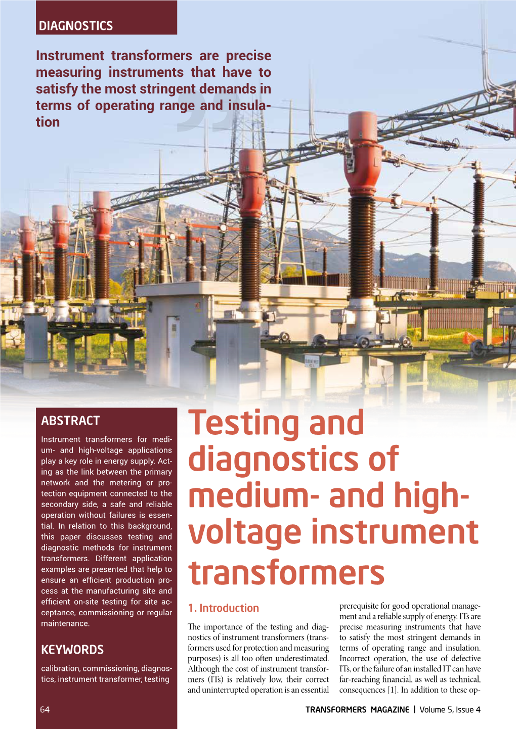 Testing and Diagnosis of Medium- and High Voltage Instrument Transformers