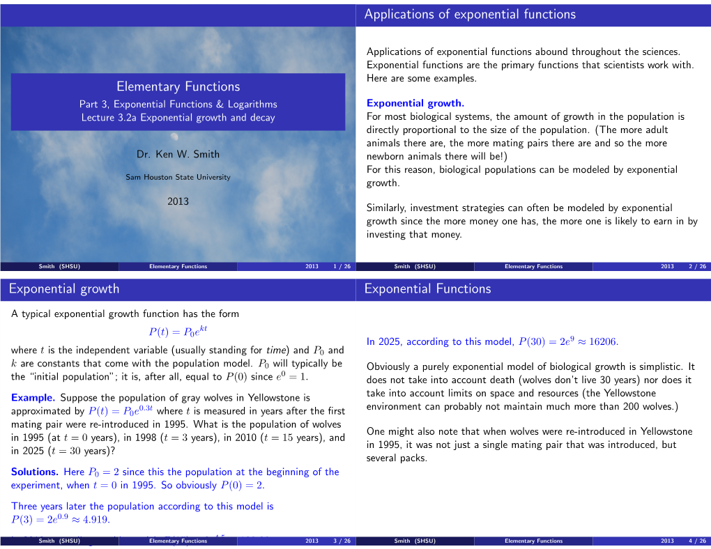 Applications of Exponential Functions