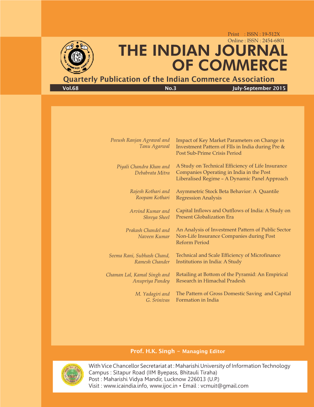 The Indian Journal of Commerce