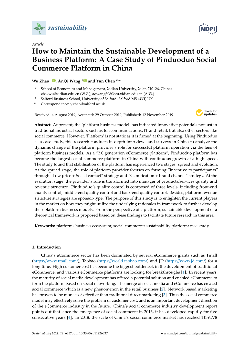 A Case Study of Pinduoduo Social Commerce Platform in China