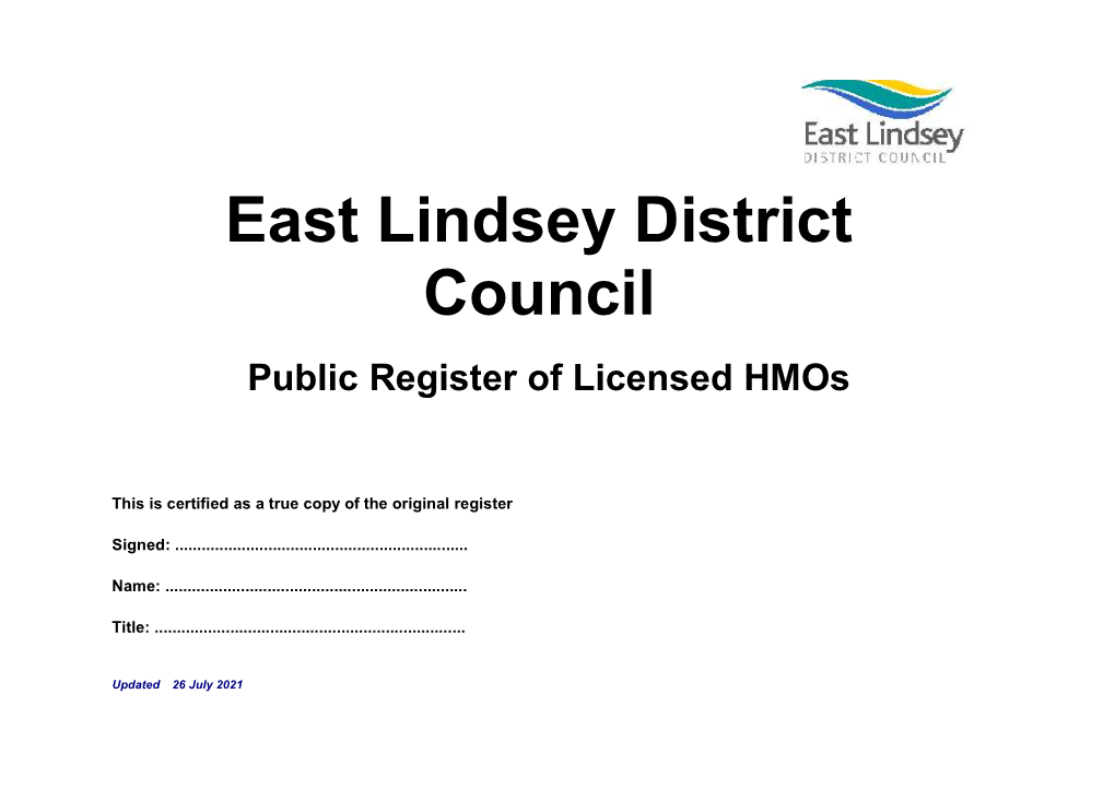 Public Register of Licensed Hmos