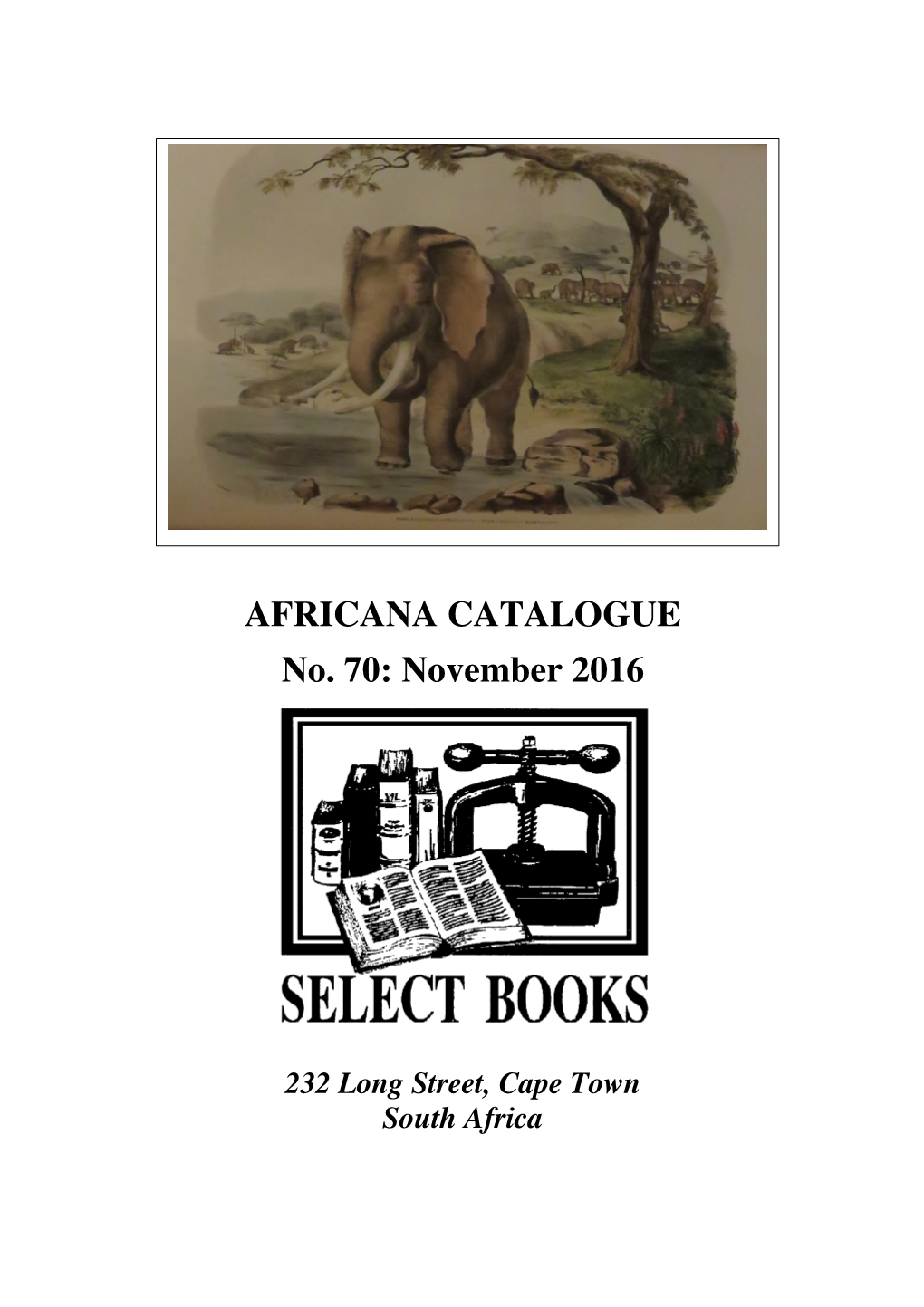 AFRICANA CATALOGUE No. 70: November 2016