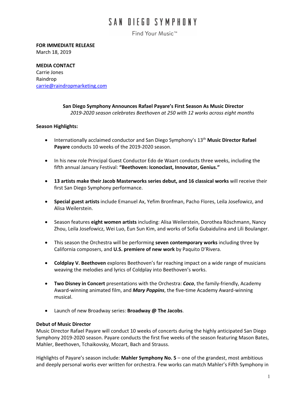 SD SYMPHONY 1920 Pressrelease FINAL 3.15.19