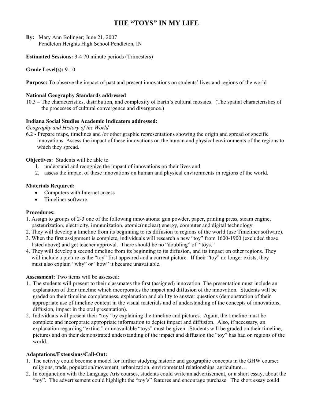 Outline Format for Lesson Plans s1