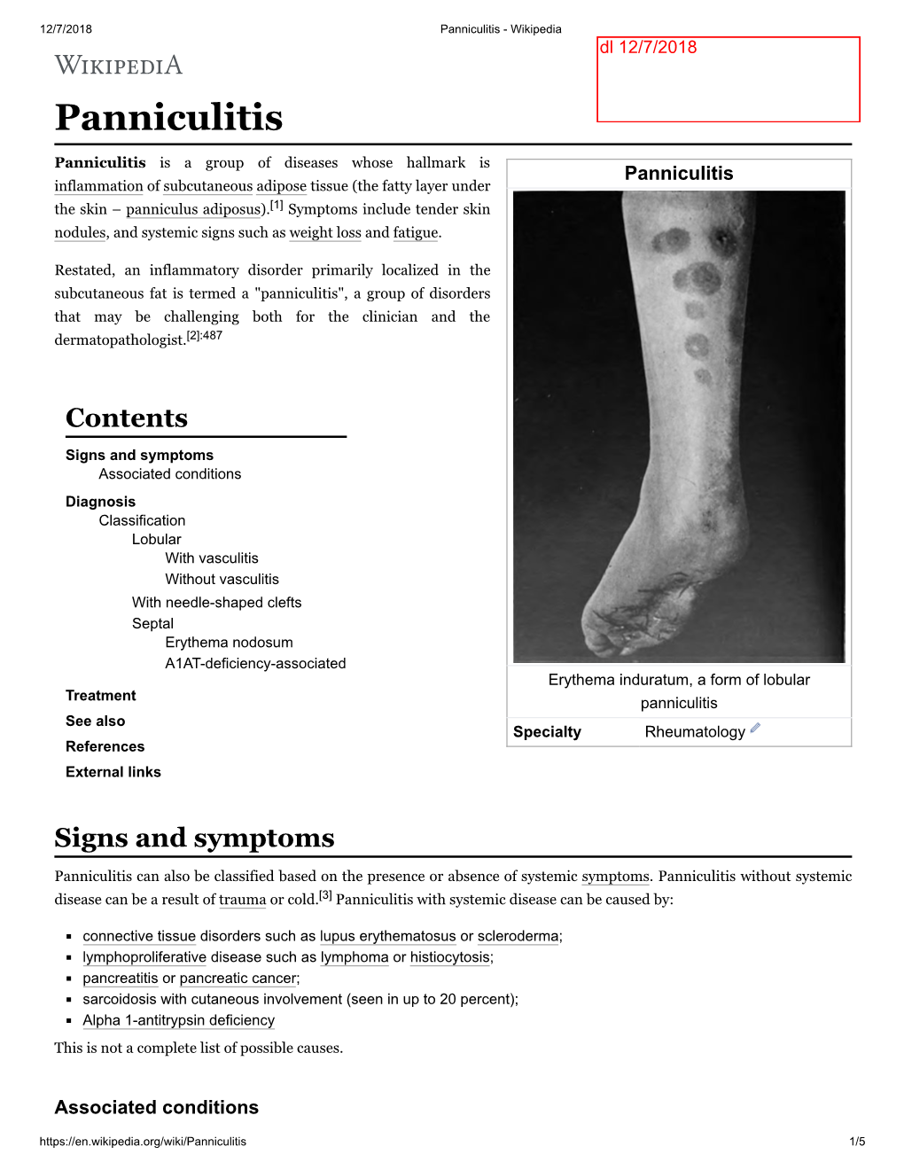 Panniculitis - Wikipedia