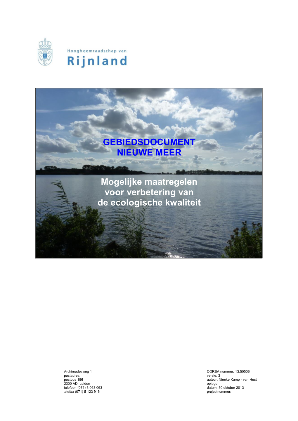 Gebiedsdocument Nieuwe Meer