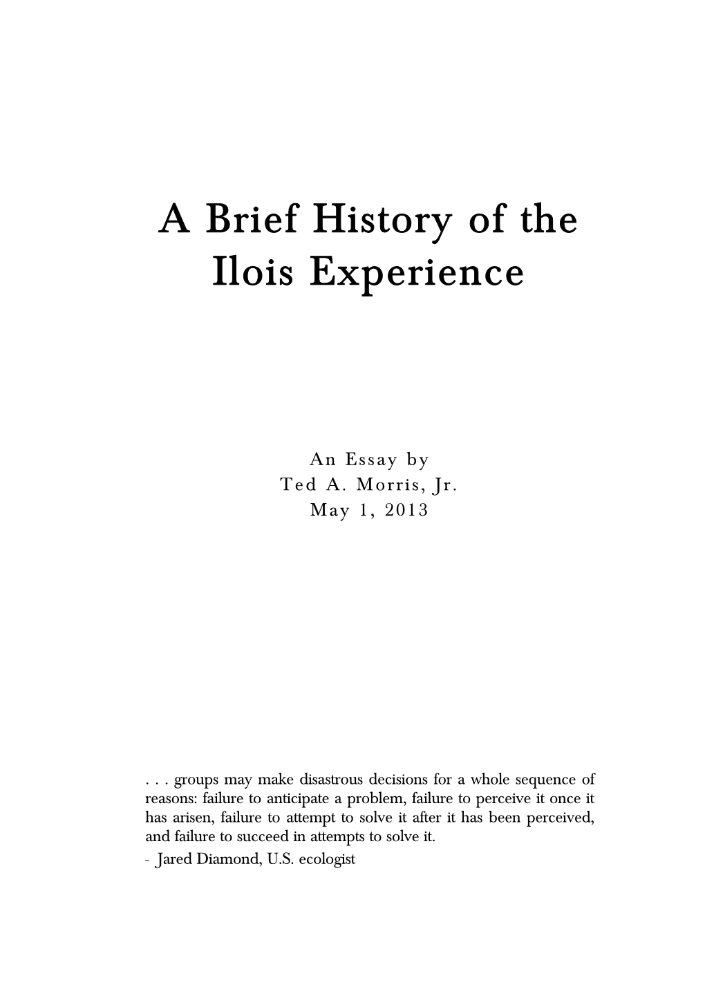 A Brief History of the Ilois Experience