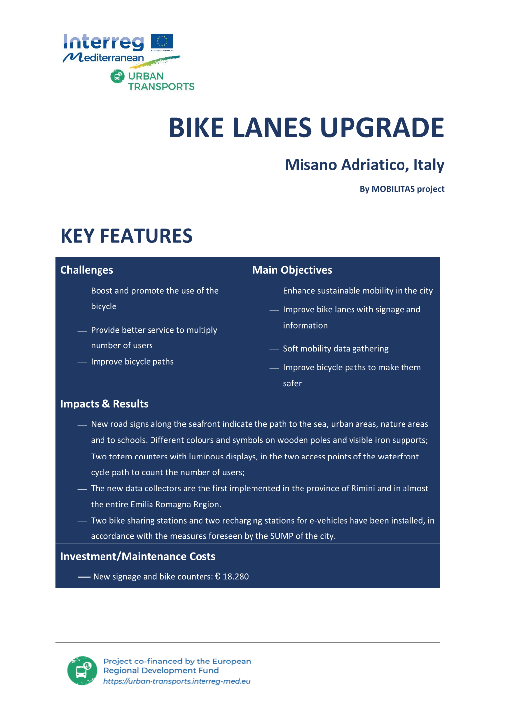 BIKE LANES UPGRADE Misano Adriatico, Italy