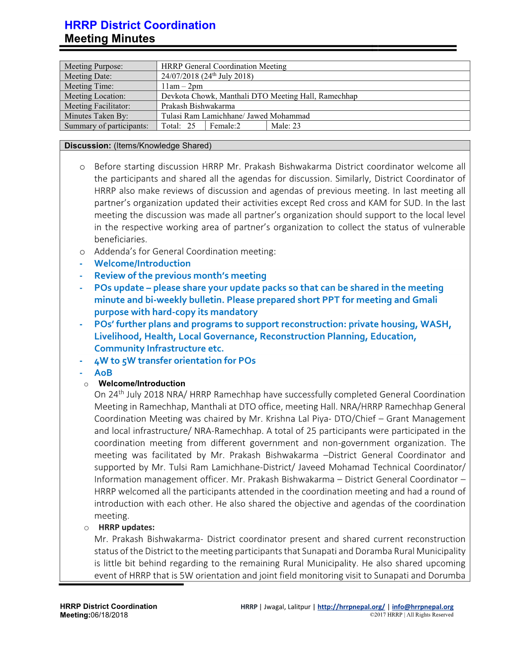 Meeting Minutes Template