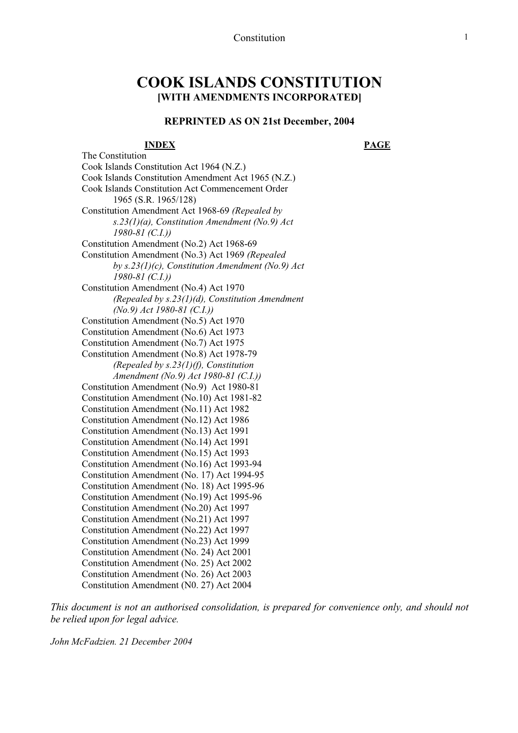 The Constitution of the Cook Islands