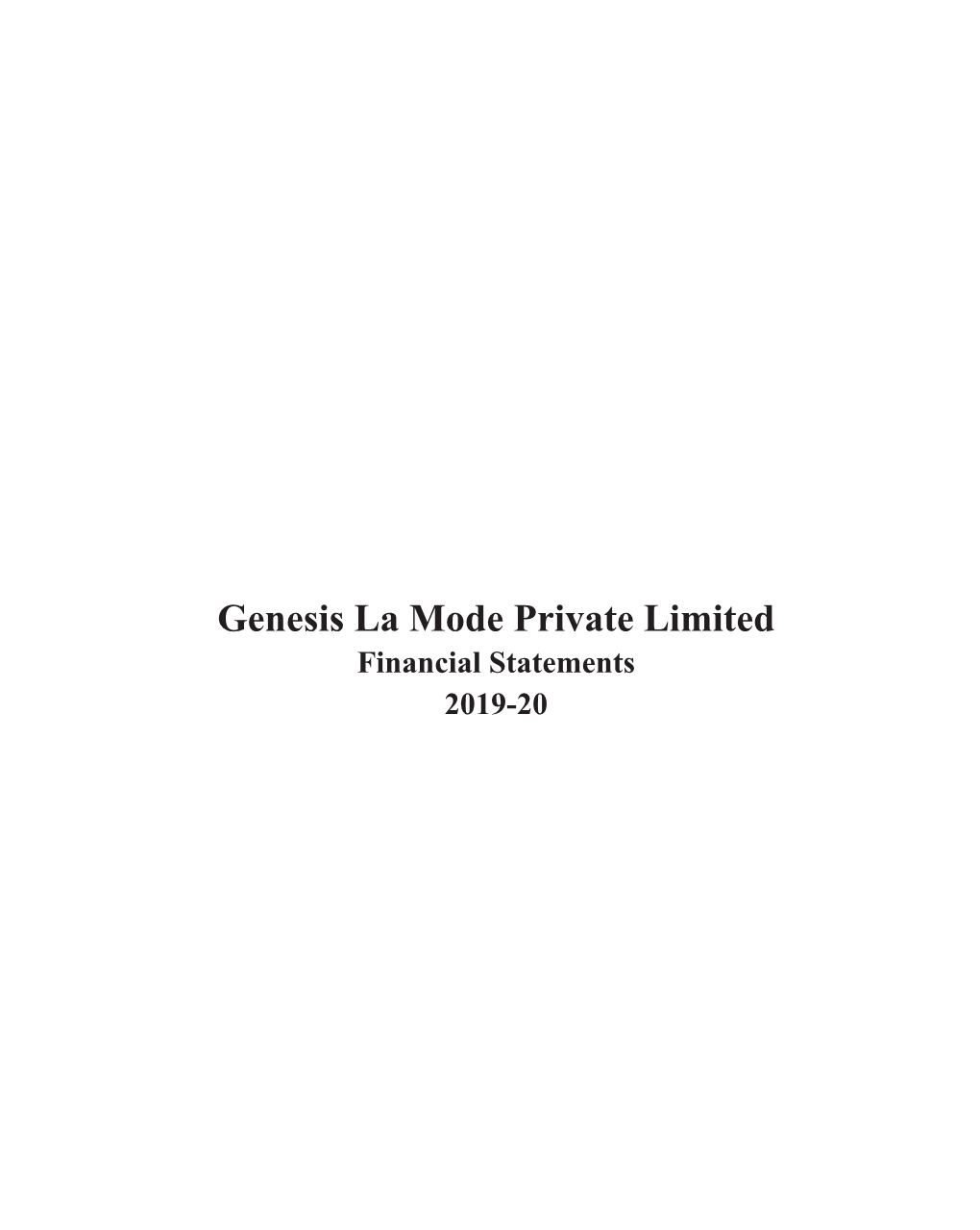 Genesis La Mode Private Limited 1