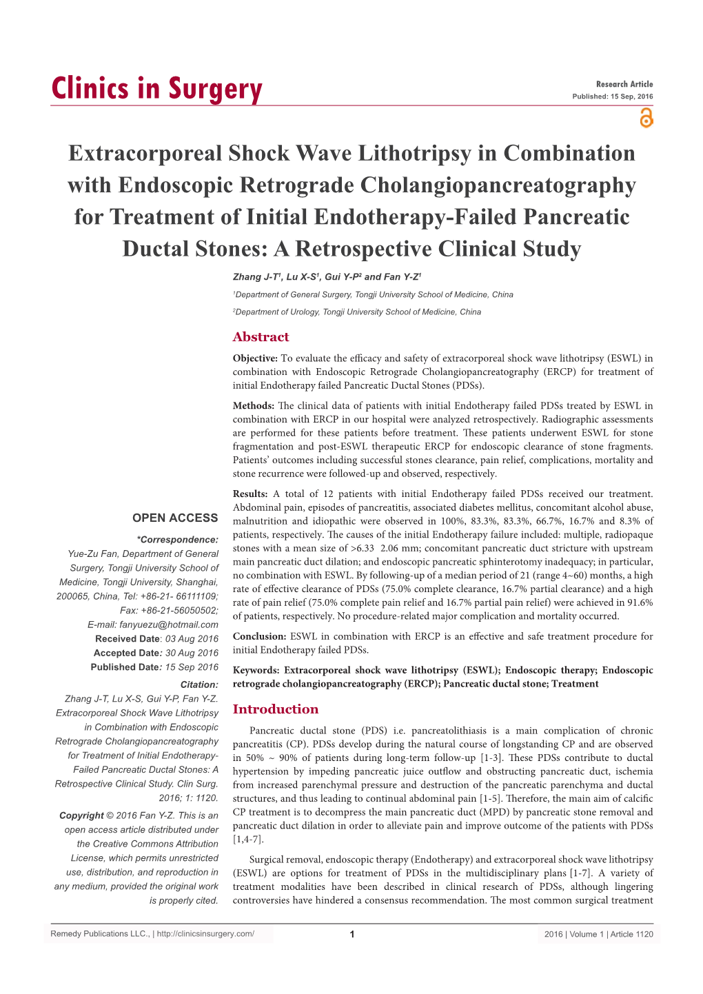 Extracorporeal Shock Wave Lithotripsy in Combination With