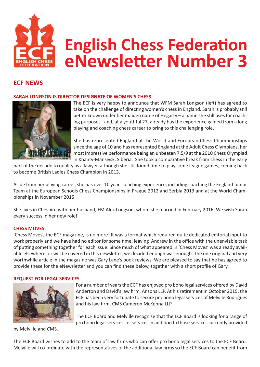 Enewsleter Number 3