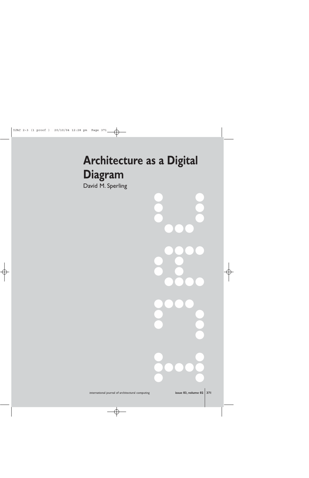 Architecture As a Digital Diagram David M