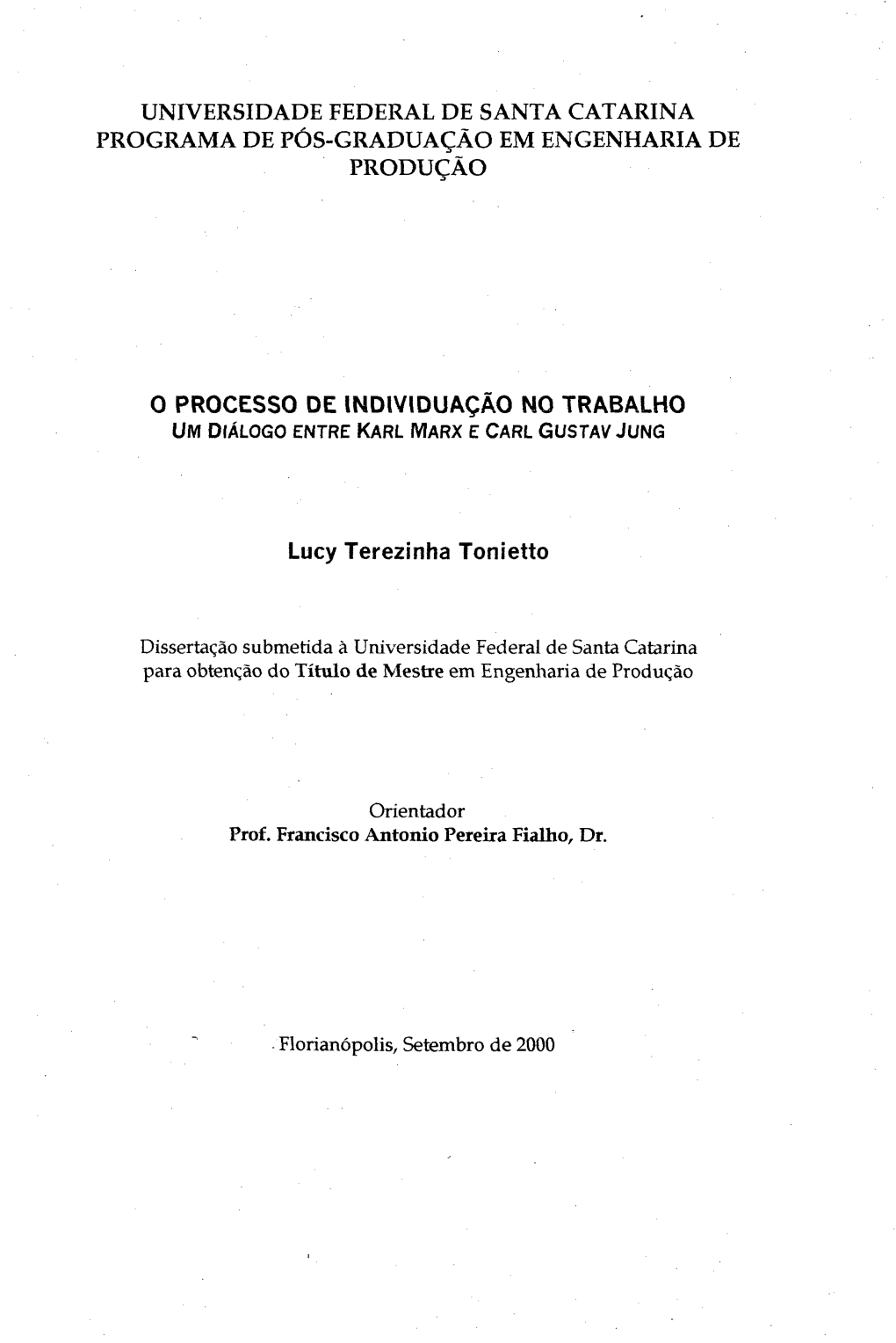 0 PROCESSO DE INDIVIDUAÇÃO NO TRABALHO Lucy Terezinha Tonietto