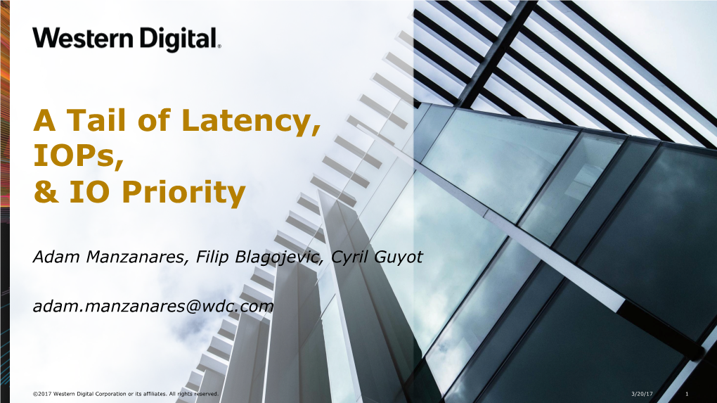 A Tail of Latency, Iops, & IO Priority