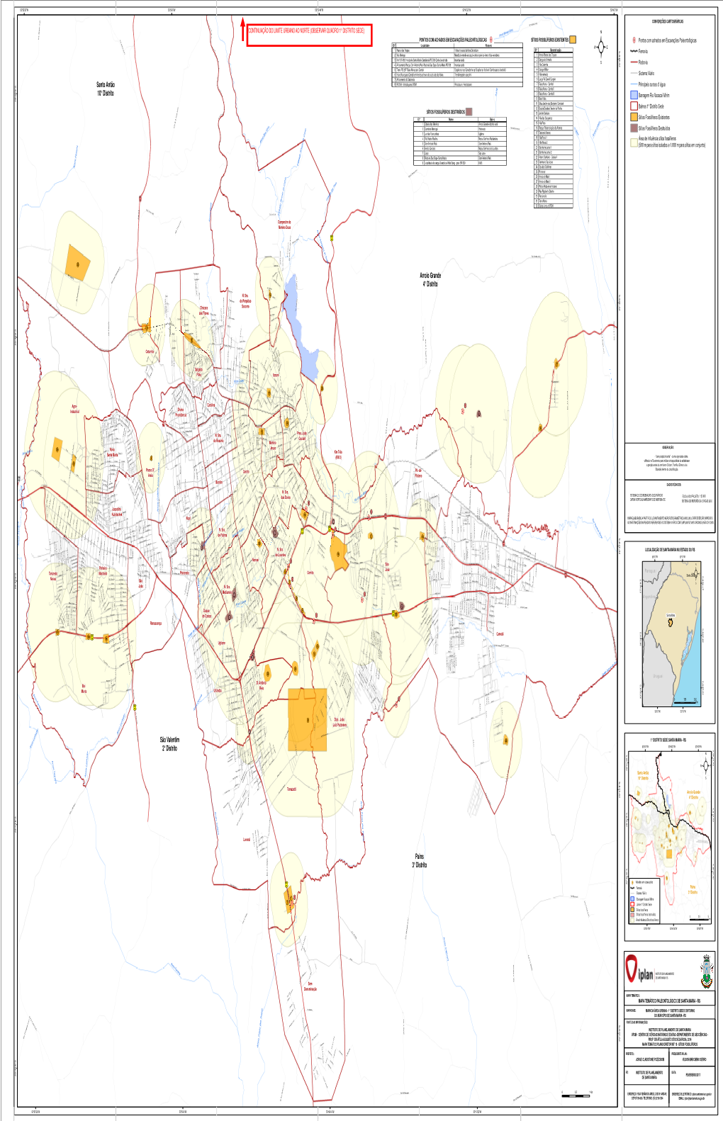 Mapa Dos Sítios Fossilíferos Do Município