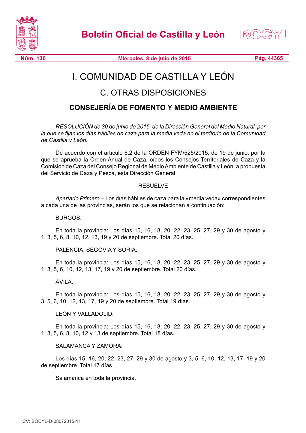 Media Veda Castilla-Leon 2015