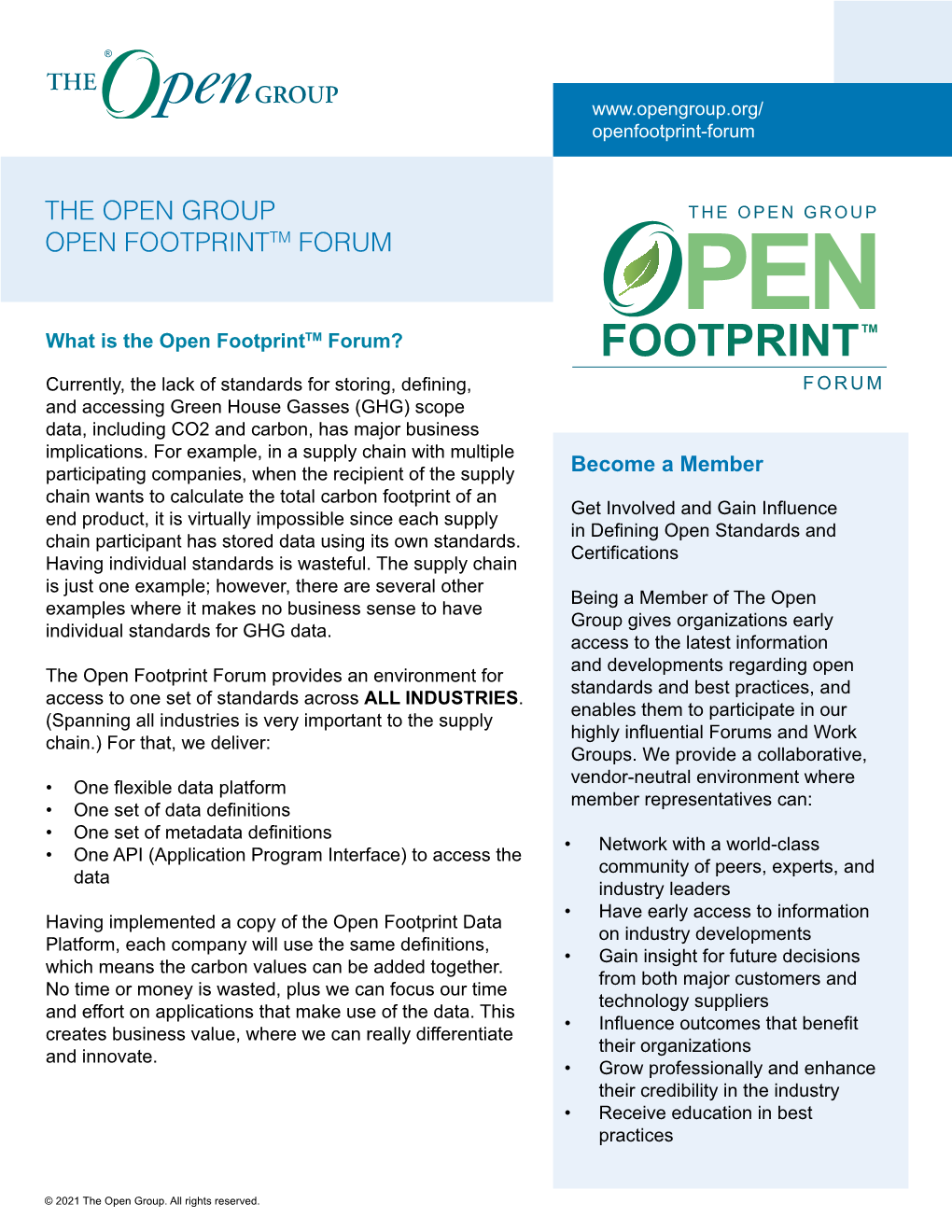 The Open Group Open Footprinttm Forum