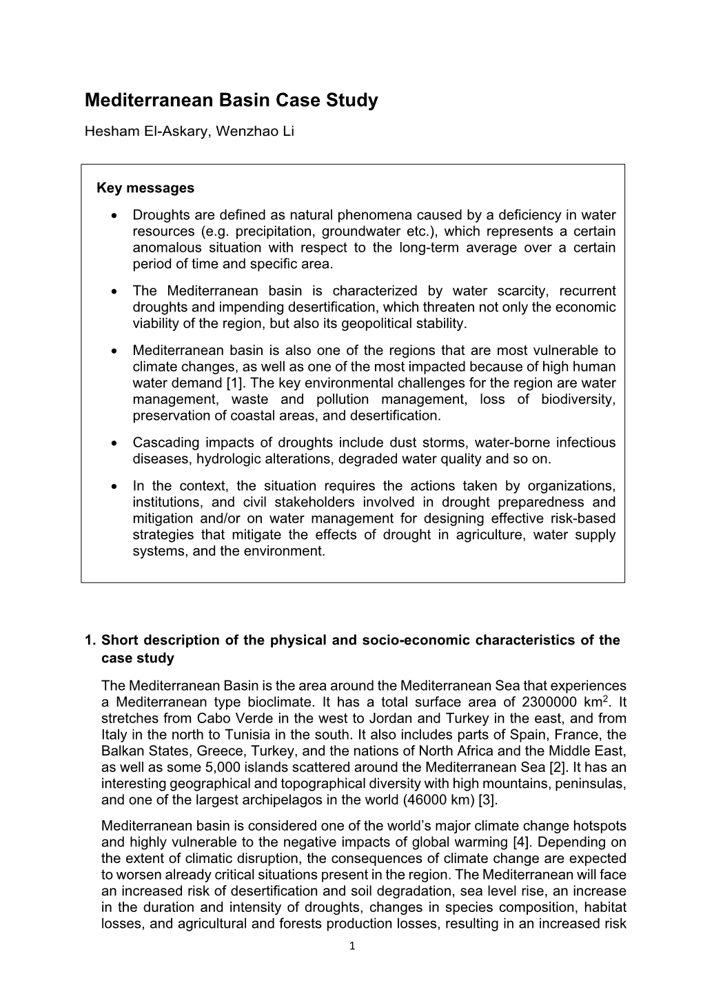 Mediterranean Basin Case Study Hesham El-Askary, Wenzhao Li