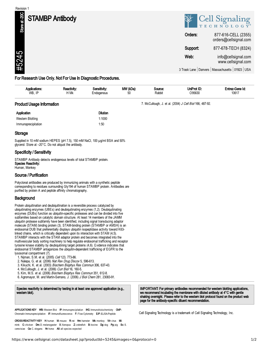 STAMBP Antibody A