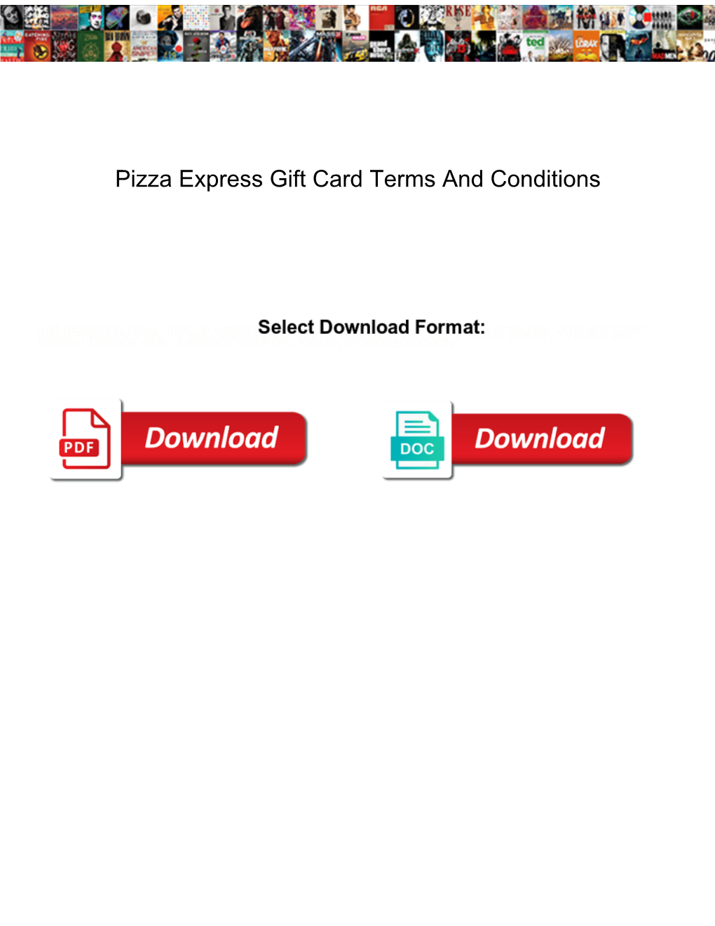 Pizza Express Gift Card Terms and Conditions