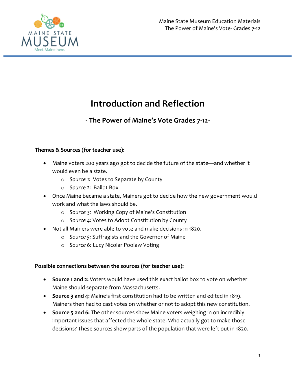 Introduction and Reflection