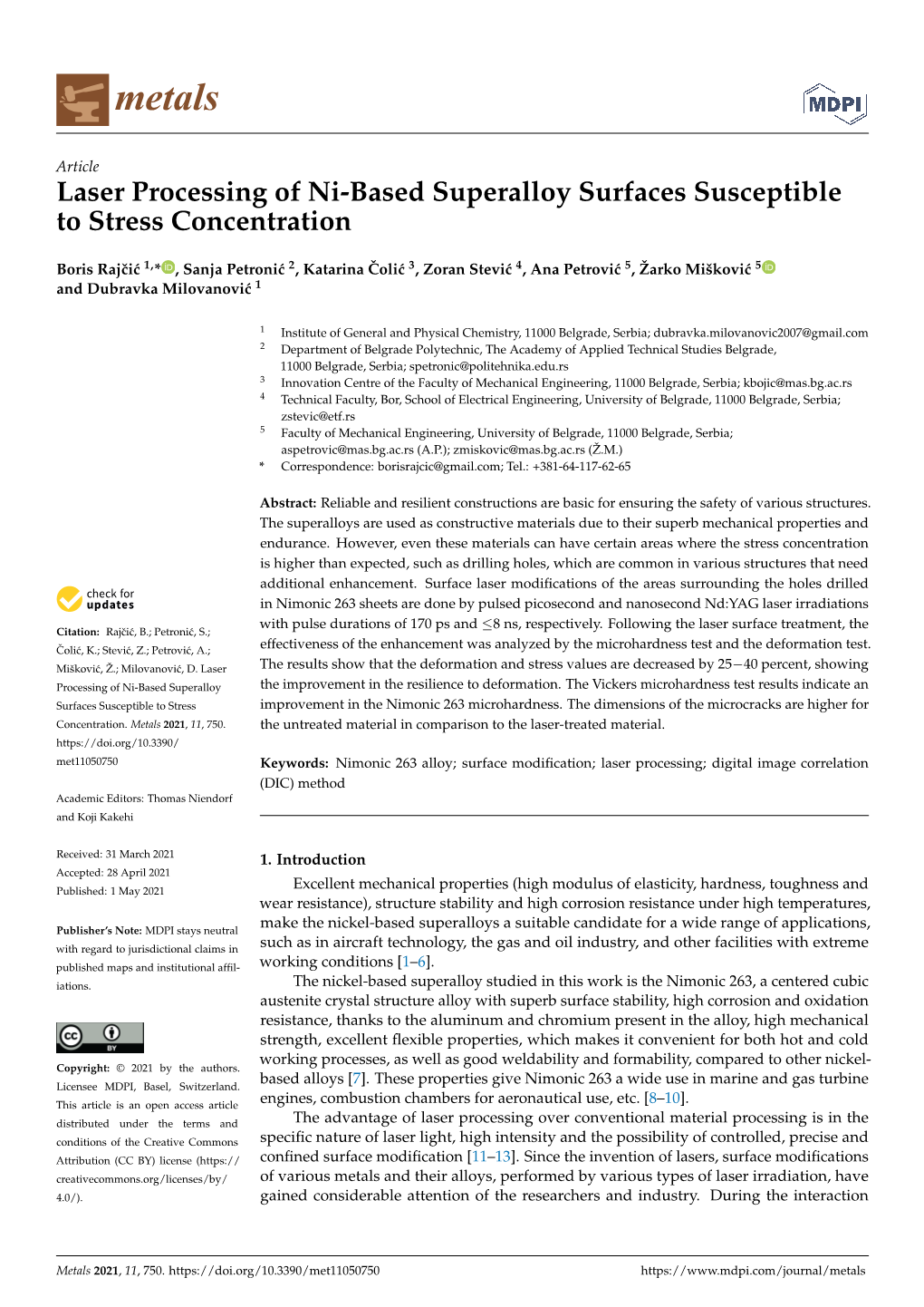 Laser Processing of Ni-Based Superalloy Surfaces Susceptible to Stress Concentration